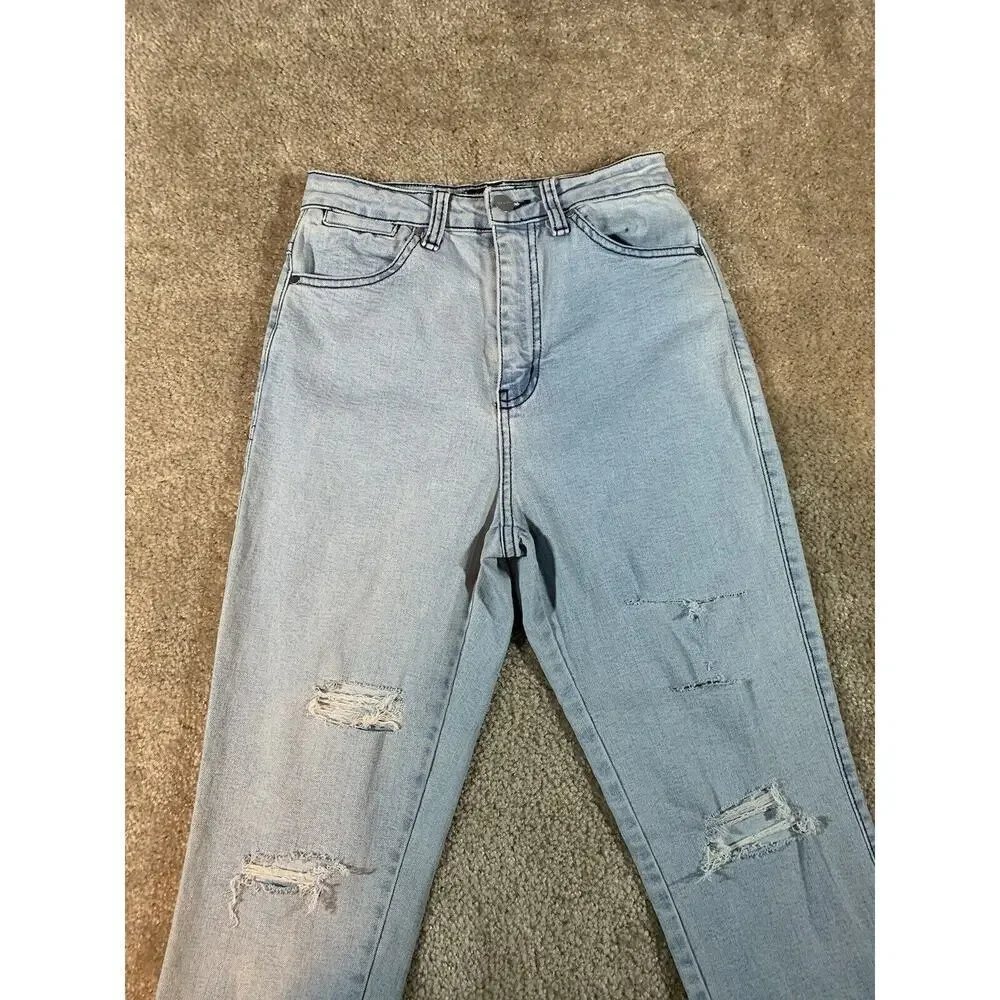 Nasty Gal Women's Size 25 Blue Skinny Distressed Light Wash Jeans 232